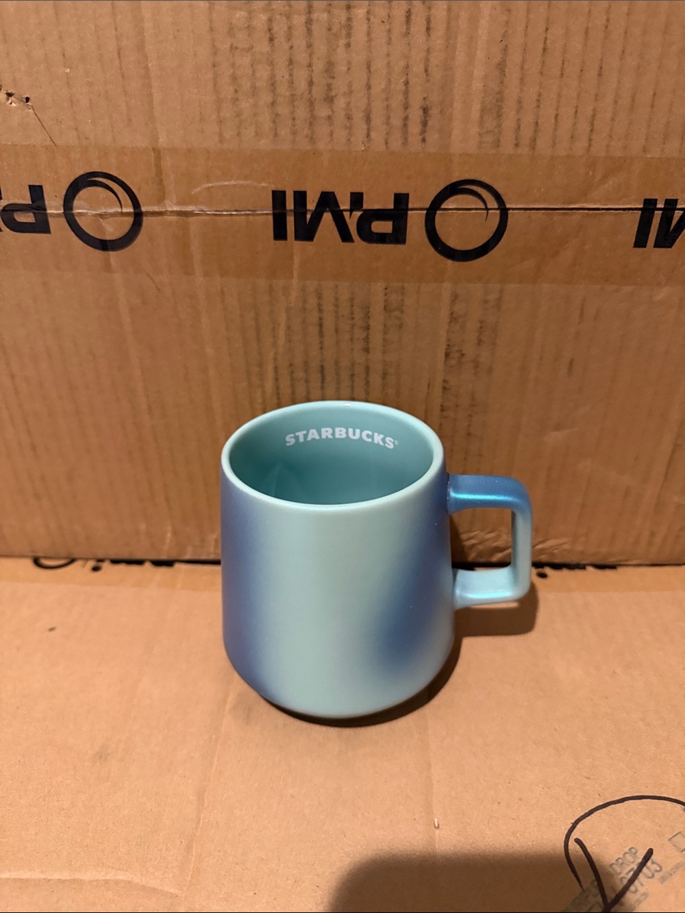 Starbucks Gradient Ceramic Mug - Teal to Light Blue